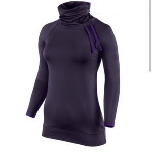NIKE Pro Dry Fit Hyperwarm Mock Neck workout Maroon Sweatshirt Small long sleeve